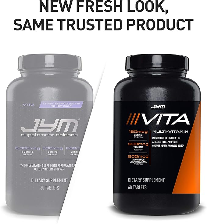 JYM Supplement Science Vita JYM Sports Multivitamin &amp Mineral Support Vitamin A C B6 B12 E K Boron Biotin Potassium 60 Tablets
