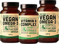 sapling Vitamin B Complex &amp Vegan Omega 3 60 &amp 180 Softgels Bundle - Essential B Vitamins with Whole Food Blend Plant Based DHA &amp EPA Fatty Acids