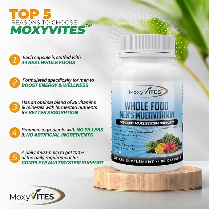Methylated Mens Multivitamins - Daily Mens Vitamins with 44 Organic Whole Food - Multivitamin for Men with Iron &amp Fermented Nutrients - Vegan Daily Vitamin for Men with B-Complex Probiotics Omeg