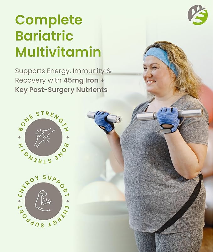 BariSlim Complete Chewable Bariatric Multivitamin Tablets - 45 mg Iron - Bariatric Vitamin &amp Supplement for Post Bariatric Surgery Including Gastric Bypass &amp Gastric Sleeve | Orange | 90 Table