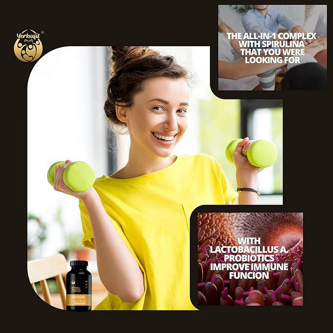 Defense support Strengthen your immune system and protect your health with10-in-1 combination of Vitamins C D3 B6 Zinc Echinacea Ginger Turmeric Spirulina Propolis and Probiotics. 60 cap