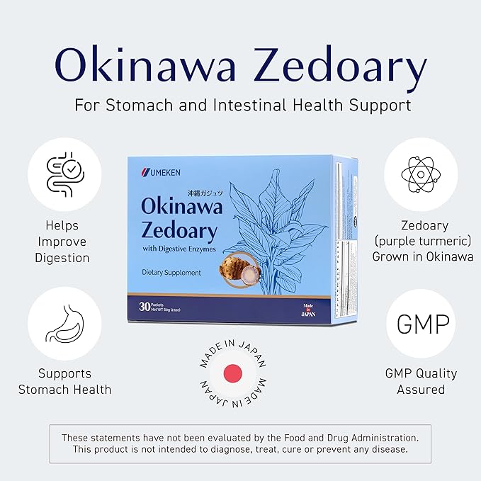 Umeken Okinawa Zedoary – Purple Turmeric with Fermented Cabbage Extract Bitter Melon and 5 Digestive Enzymes Gut &amp Digestive Health Supplement 1-Month Supply 30 Count
