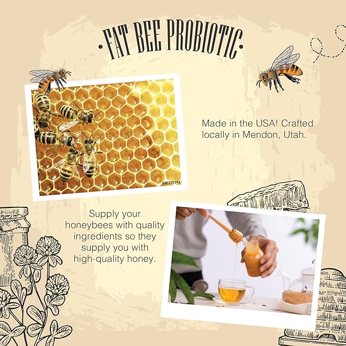 Slide Ridge Fat Bee 16 oz Probiotic Mineral Supplement for Honey Producing Bee's - Aids in Skinny Bee Prevention. 2 Pack