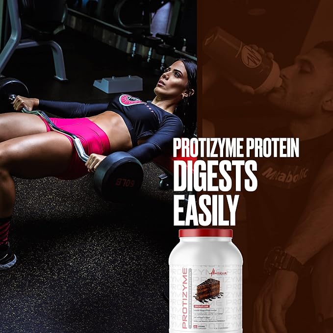 Metabolic Nutrition Protizyme 100% Whey Protein Powder High Protein Low Carb Low Fat Whey Protein Digestive Enzymes 24 Essential Vitamins and Minerals 4 Pound (52 ser)