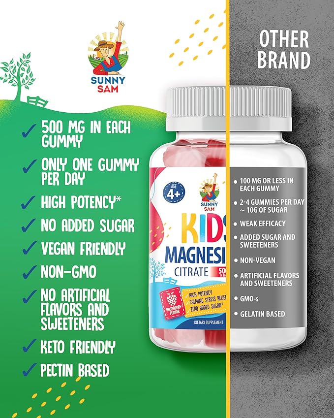 Magnesium Gummies for Kids &amp Adults - 500mg &amp Zinc Gummies for Kids &amp Adults - Zinc Chewable Gummy for Immune Support - Powerful Natural Antioxidant Non-GMO Supplement for Children Men Wom