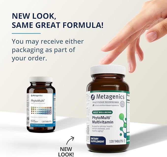 Metagenics Essential Wellness Duo: OmegaGenics EPA-DHA 10000 &amp PhytoMulti Without Iron - Daily Multivitamin for Overall Health &amp Aging - 60 Tablets