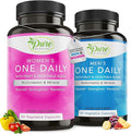Pure By Nature One Daily Multivitamin for Women &amp Men Bundle Pack Multi Vitamins and Minerals Supplement for Immune Support with Vitamin B12 Gluten-Free &amp Non-GMO Each with 60 Veggie Capsule