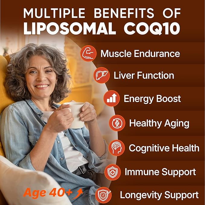 CoQ10-200mg-Softgels 120 Servings Liposomal CoQ10 PQQ &amp Black Pepper Extract for Maximum Absorption - Ultra Ubiquinone Coenzyme Q10 Supplement Powerful Antioxidant Supports Hear-t &amp Energy Bo