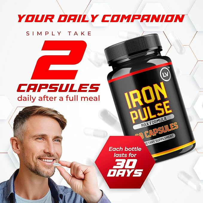 LIVORKA (5 Pack) Iron Pump Pills Iron Pump Iron Pump Capsules Iron Pump Formula Iron Pump Vitamin Iron Pump Energy Pills Iron Pump Advanced Formula Pump Iron 300 Capsules for 5 Months