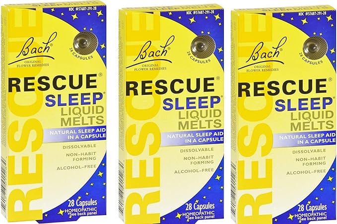 Bach Rescue Sleep Liquid Melts Dissolvable Capsules 28 ea ( Pack of 3 )