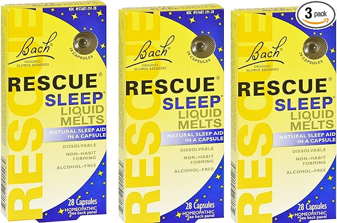 Bach Rescue Sleep Liquid Melts Dissolvable Capsules 28 ea ( Pack of 3 )