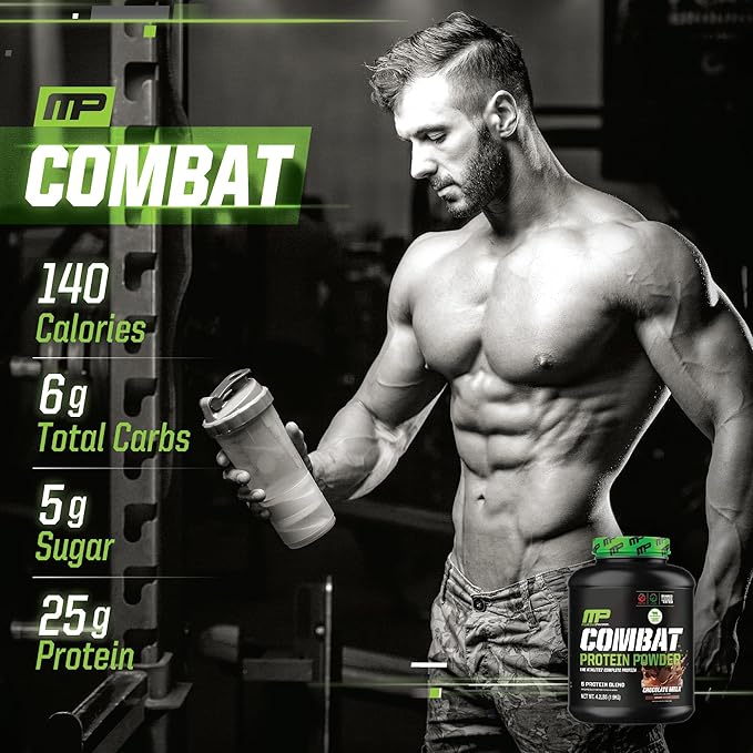 Muscle Pharm Combat Protein 4lb Chocolate Milk and Combat Chocolate Peanut Butter Sport Bars