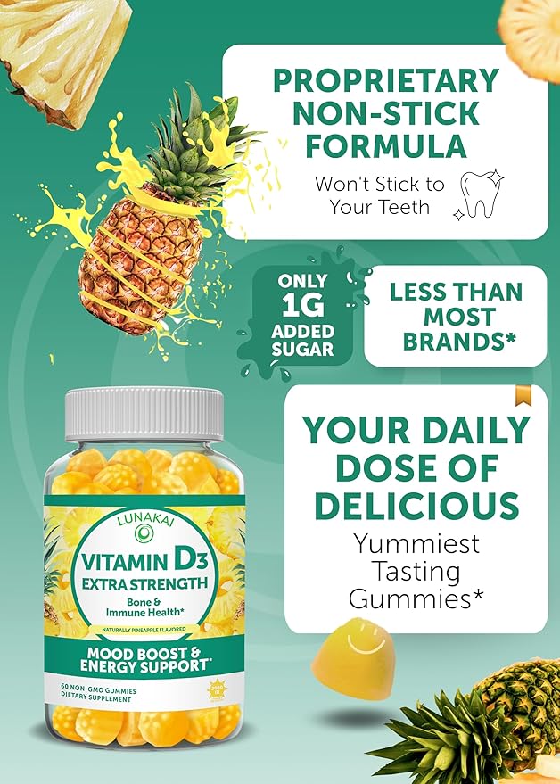 Lunakai Vitamin D3 Gummies and Women's Multivitamin Gummies Bundle - Immunity Bone and Mood Support Supplement - 100% Daily Value of 16 Essential Vitamins and Minerals Healthy Gummy - 30 Days Supply