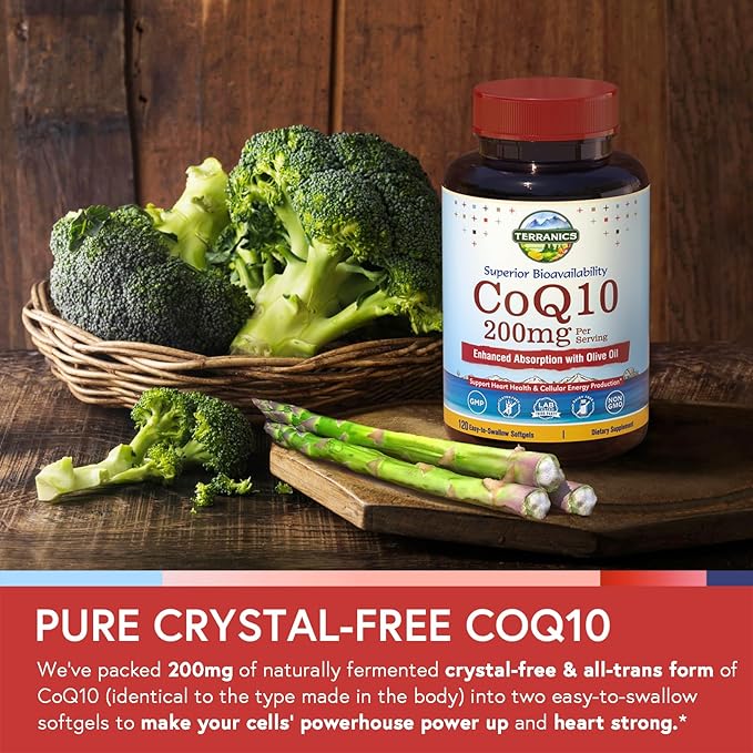 Terranics Probiotics &amp CoQ10 Bundle Heart &amp Digestion Health 60 Billion Probiotics Bioactive Coenzyme Q10 200mg Extra Virgin Olive Oil Bundle &amp Save