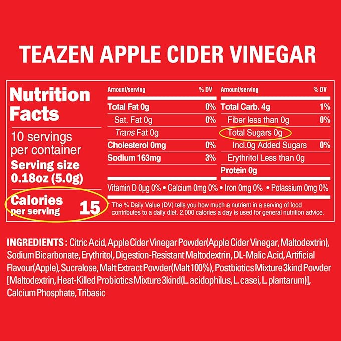 TEAZEN Kombucha Tea 20 Sticks Lemon Berry Flavor &amp Apple Cider Vinegar Powder 10 Sticks