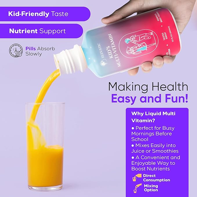Kids multivitamin | 32 Fl.oz (960ml) | Children’s Favourite Liquid multivitamin Formula | Ensuring Daily Essential Nutrition for Kids | Free from Allergens Artificial Colors &amp Flavors