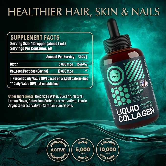WILD FUEL Liquid Collagen and Appetite Suppressant Health and Wellness Bundle