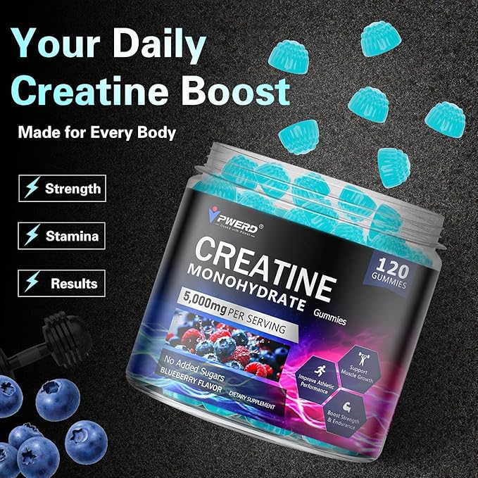 240 Count Creatine Monohydrate Gummies 5g for Women Men Energy Creatine Supplements Gummies for Gym Essentials Women