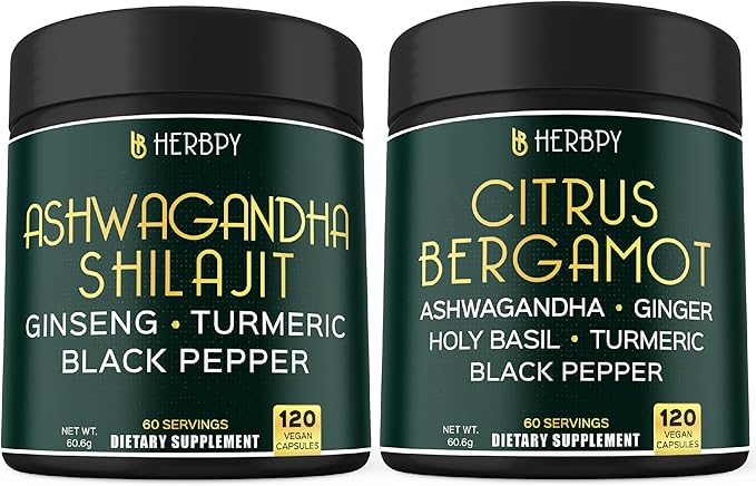 Bundle 5in1 Ashwagandha Shilajit &amp 6in1 Citrus Bergamot Supplements