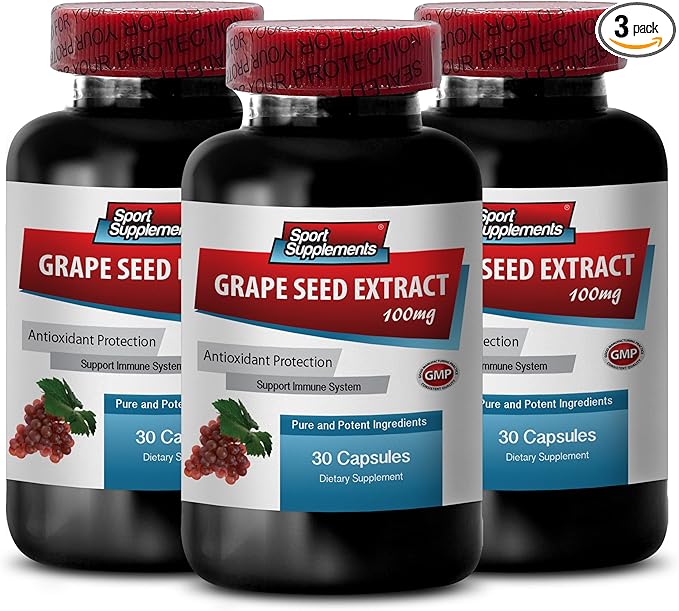 Oligomeric proanthocyanidins - Grape Seed Extract - Grape Seed Extract Capsules - Grape Seed Extract Capsules - Grape Seed Supplement - Grape Seed resveratrol - Prevent high Pressure - 3B 90 Capsules