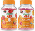 Lifeable B Complex Kids + Calcium with Vitamin D Kids Gummies Bundle - Great Tasting Vitamin Supplement Gluten Free GMO Free Chewable Gummy