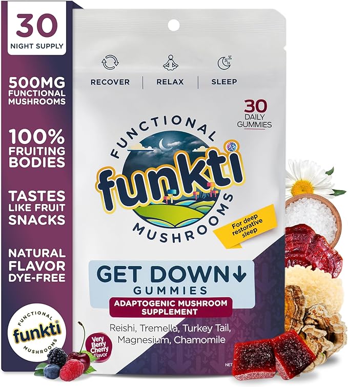 Get Up Mushroom Gummies for Focus &amp Get Down Gummies for Sleep Bundle 60ct