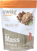swiig Mass Builder Protein Powder Chocolate No GMO Ingredients No Artificial Flavors Colors or Sweeteners No Fillers 3.3 Pound Bag