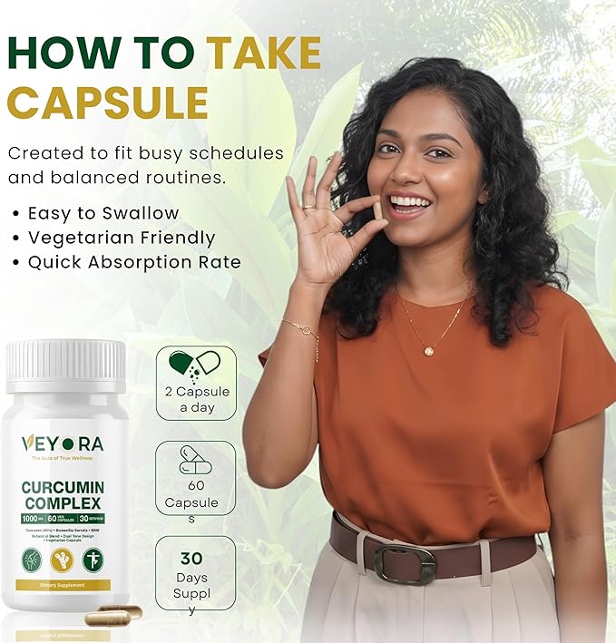 Curcumin Complex | 60 Veg Capsules Turmeric Extract with Boswellia MSM &amp Botanical Blend Balanced Daily