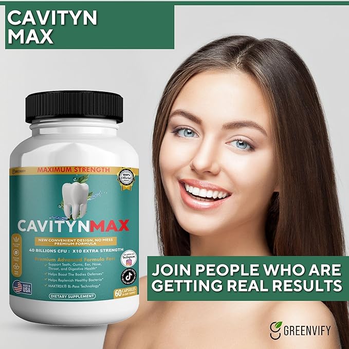 Cavityn Max Probiotic Supplement 40 Billion CFU 60 Capsules Digestive Health Support (5)