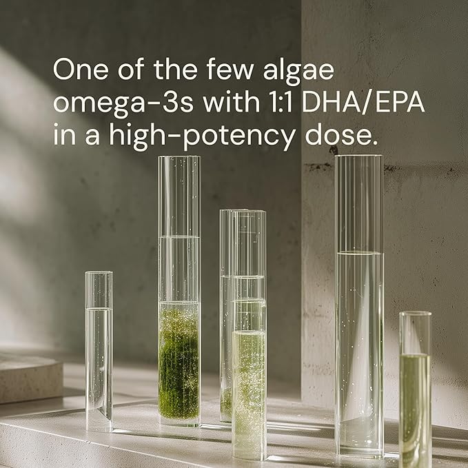 Blueprint Bryan Johnson Omega-3 - Vegan Algae Omega 3 Supplement with EPA/DHA - 800mg Plant-Based for Brain Heart &amp Joint Support - High Absorption Triglyceride Form - 1:1 EPA/DHA