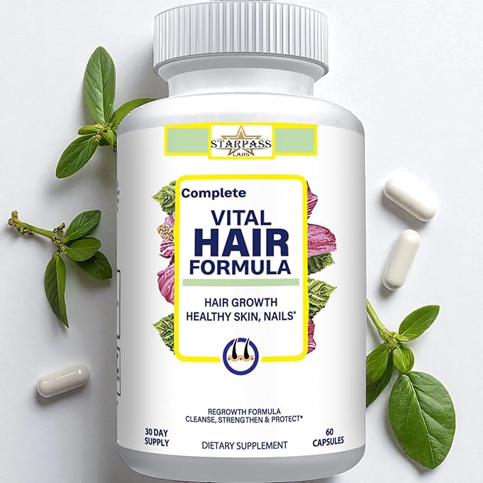 #1 Hair Formula Healthy Vitamins for Men &amp Women | Nutrients Needed for Hair Growth Maintain Healthy Skin &amp Nails Biotin &amp More 60 Capsules