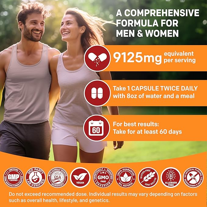 19-in-1 Extra Strength Peruvian Maca Root Capsules - 9125 mg Ashwagandha Supplements with Fenugreek and Ginseng for Mood Hormone and Performance Support (120 ct)