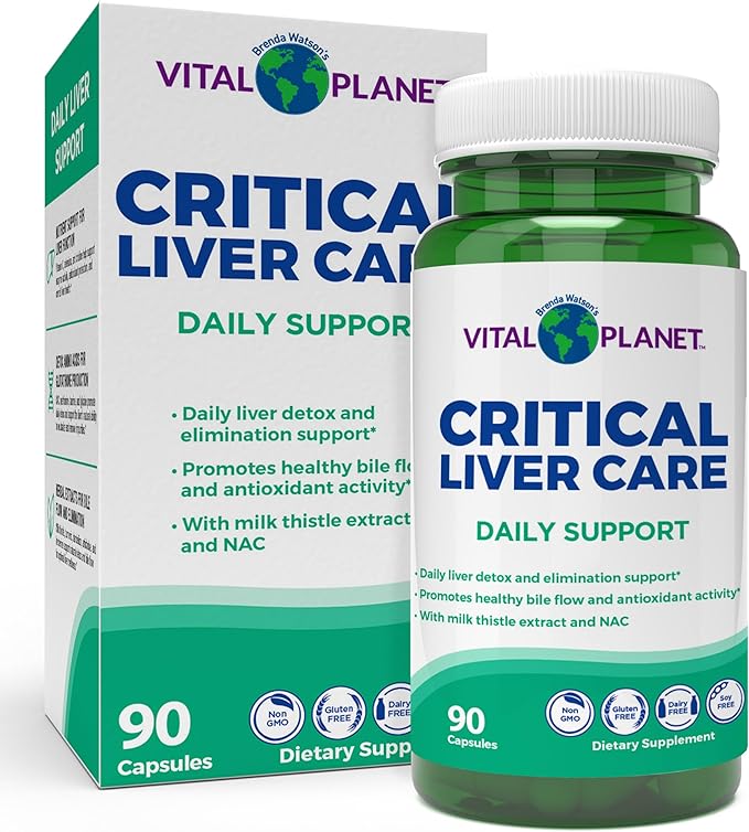 Vital Planet – Critical Liver Care Liver Cleanse Detox &amp Repair Daily Support with Milk Thistle NAC Supplement N-Acetyl Cysteine Dandelion Turmeric Berberine Alpha Lipoic Acid TMG 90 Capsul
