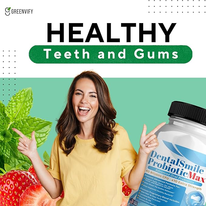 DentalSmile ProbioticMax Advanced Oral Probiotic Supplement 40 Billion CFU 60 Capsules Gluten Free (1)