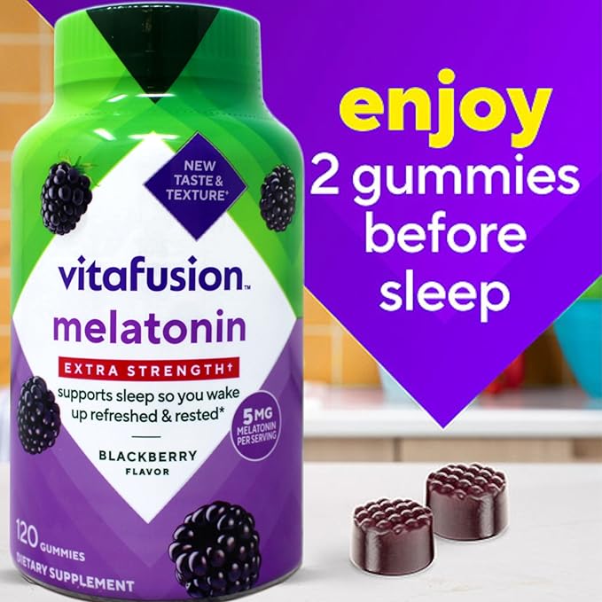 Vitafusion Extra Strength Melatonin 5mg 120 Gummies (Pack of 3)