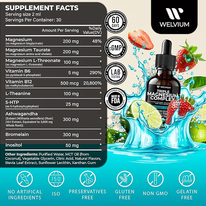 Triple Magnesium Liquid + Magnesium Gummies - Day &amp Night Routine