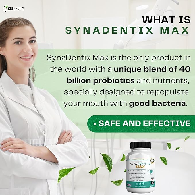 SynaDentix Max Probiotic Supplement 40 Billion CFU MAKTREK Bi-Pass Technology 60 Capsules 30-Day Supply (2)