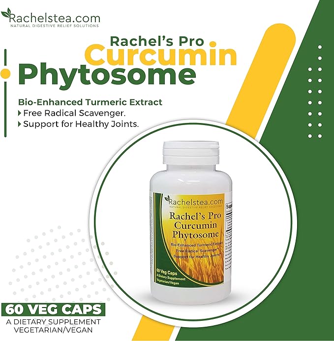 Rachel’s Pro Curcumin Phytosome - High Absorption Meriva Turmeric Gluten-Free Curcumin Supplement 60 Capsules for Daily Use