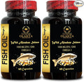 Wild-Caught Fish Oil | Supports Joint Function | EPA and DHA Natural Supplement | Eye &amp Skin Support - 2 Bottles 120 Capsules
