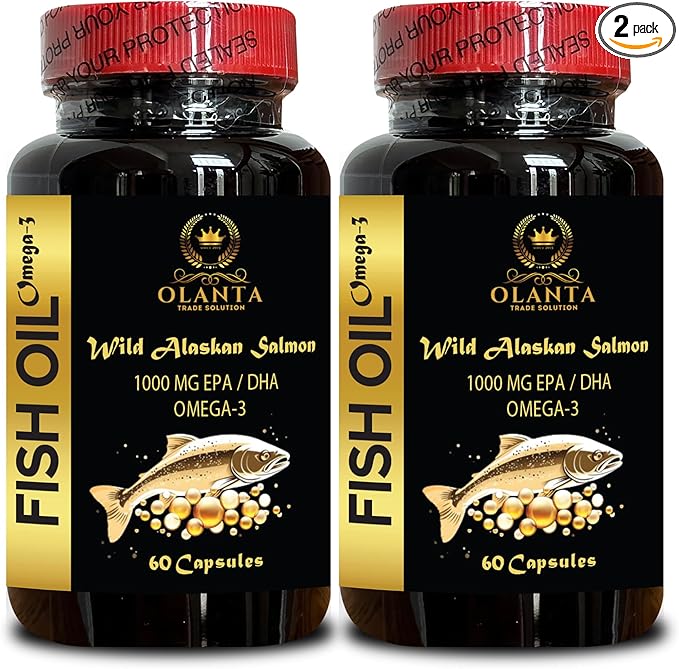 Fish Oil Omega 3 Supplements - Wild-Caught Fish Oil Omega-3 EPA/DHA Fish Oil Omega 3 Supplement for Healthy functionality Best Essential Fatty Acids - 2 Bottles 120 Capsules
