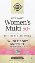 Solgar One Daily Women's Multi 50+ Whole Body Support for Women 50 and Older - Highly Absorbable Heart Bone &amp Breast Health Energy Stress Hair Skin &amp Nails Multivitamin 60 Vegan Capsule S