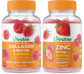 Lifeable Collagen &amp Biotin + Zinc 50mg Gummies Bundle - Great Tasting Vitamin Supplement Gluten Free GMO Free Chewable