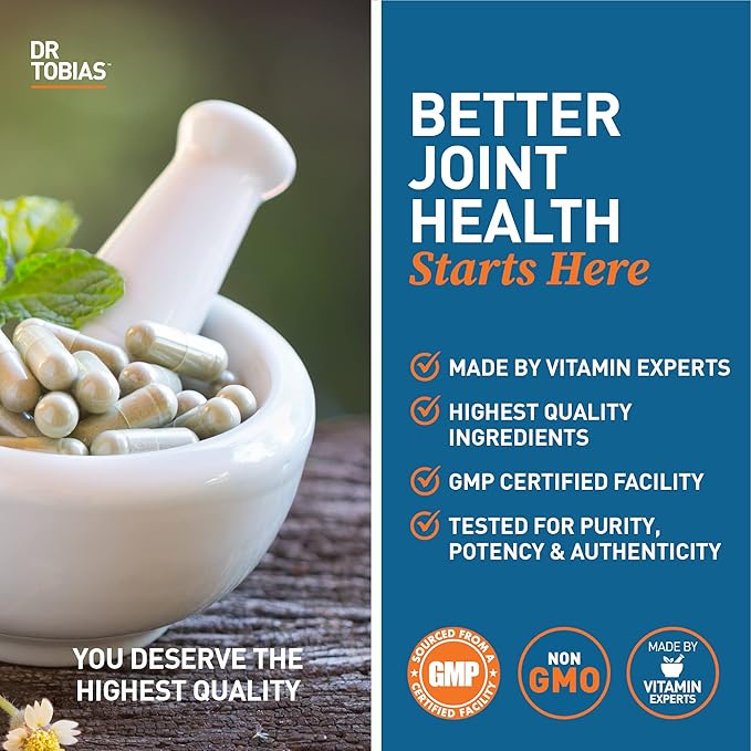 Dr. Tobias Omega 3 Fish Oil &amp Joint Support Supplements Supports Heart Brain Immune Joint Health Function &amp Flexibility for Men &amp Women
