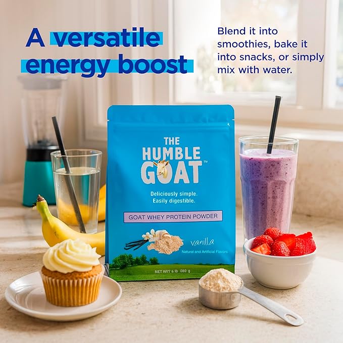 Grass Fed Whey Protein Powder Chocolate 1.5 lb – Made from Goat Milk Easy to Digest Clean Taste Non-GMO Gluten-Free &amp Versatile Chocolate Whey Protein Powder Made in USA