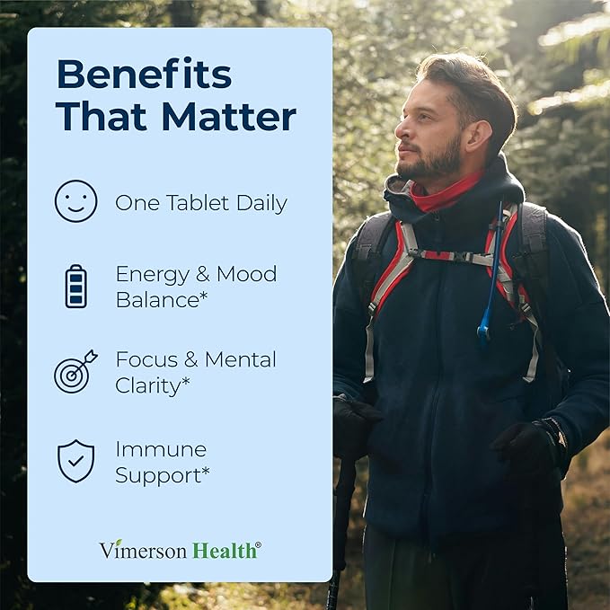 Vitamin B Complex with Vitamin B12 Niacin Vitamin B2 Vitamin B6 Folic Acid 400mcg. B Complex Vitamins for Women &amp Men. Aids Mood Energy Nervous System &amp Immune Support. High Potency. One