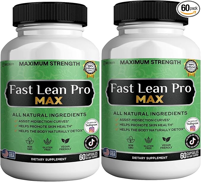 Fast Lean Pro Max Natural Dietary Supplement 60 Capsules 30-Day Supply All Natural Ingredients Vegan Friendly (2)