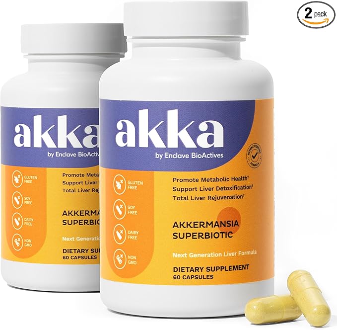 AKKA 2 Pack Premium Liver Cleanse Detox &amp Repair Superbiotic - Supports Liver Health &amp Function Boosts Energy Digestion &amp Metabolism with Bioavailable Pasteurized Akkermansia Non-GMO G