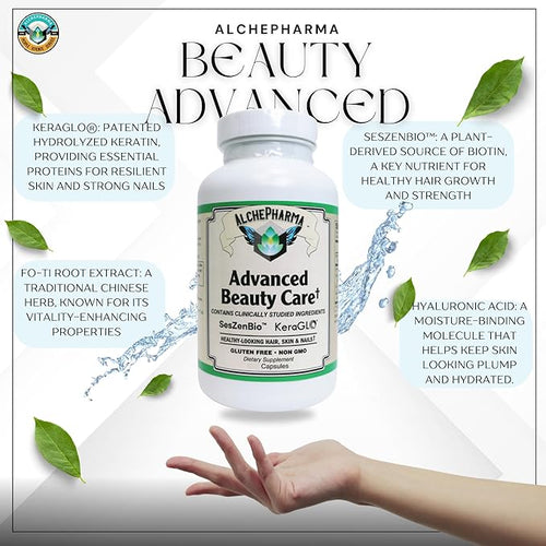 Advanced Beauty Care Hair Skin and Nails Supplement Gluten Free Non-GMO Capsules (120 Caps)