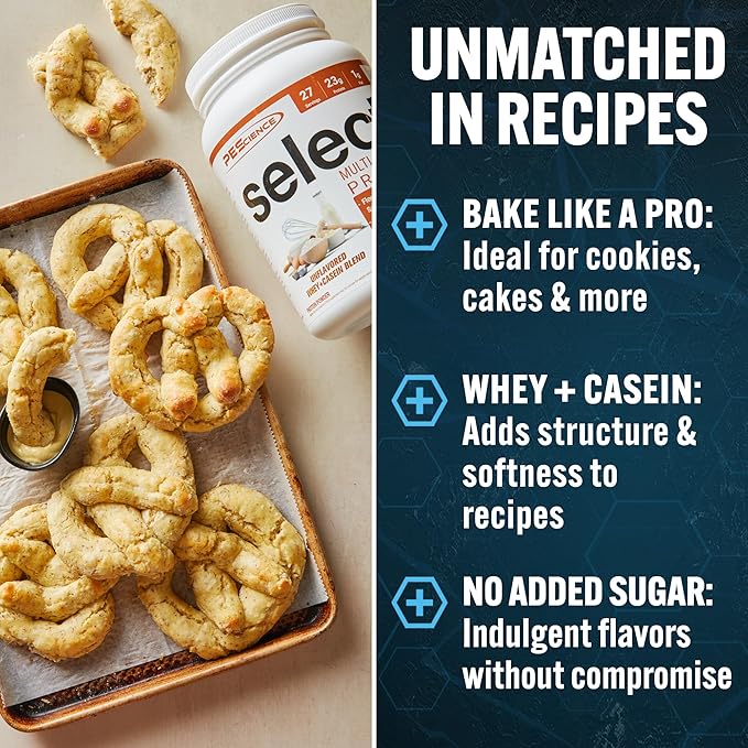 PEScience Select Multi-Purpose Unflavored Protein Powder Low Carb Keto Friendly Gluten Free Whey &amp Casein Protein Flour for Baking and Smoothies 27 Servings