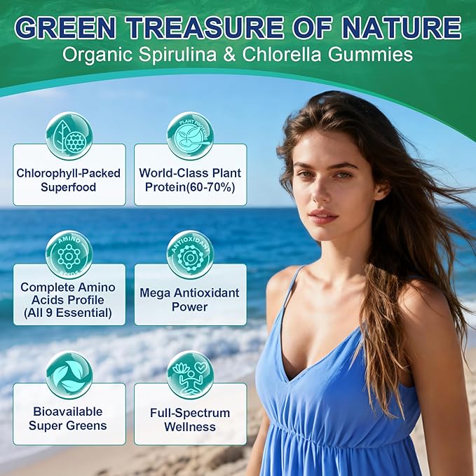 Magnesium Glycinate Spirulina &amp Chlorella Gummies 2 Pack